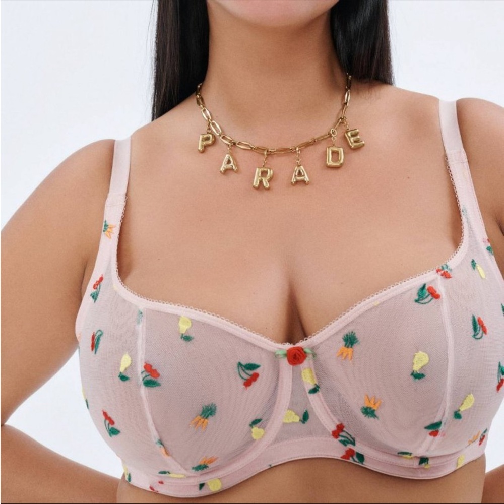 Women's Pink Embroidered Bra PARADE